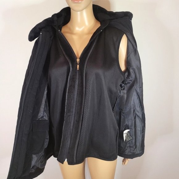 Vintage Lady Hathaway Faux Fur Detachable Gilet Coat - Size M - Picture 4 of 12